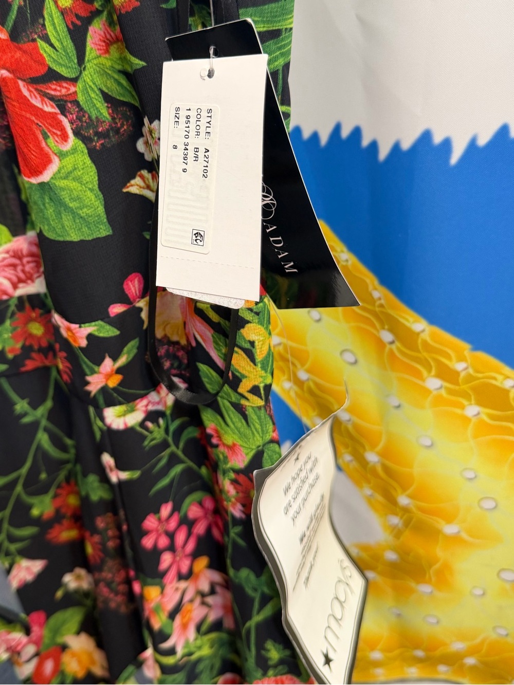 NWT Betsy & Adam Women’s Floral Print Ruffle Long Dress Size 8 - Picture 7 of 9